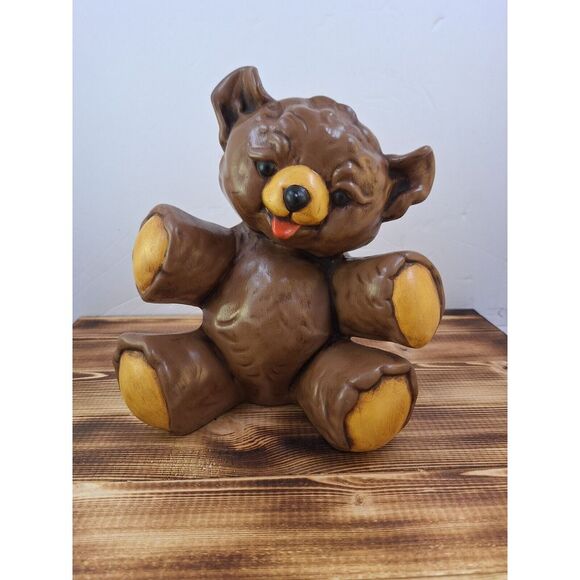 Ceramic Teddy Bear nursery‎ babies room figurine 8" X 7" Decoration - Picture 1 of 9